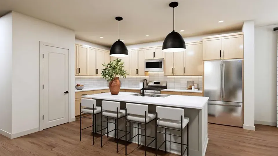 A kitchen in a David Weekley home